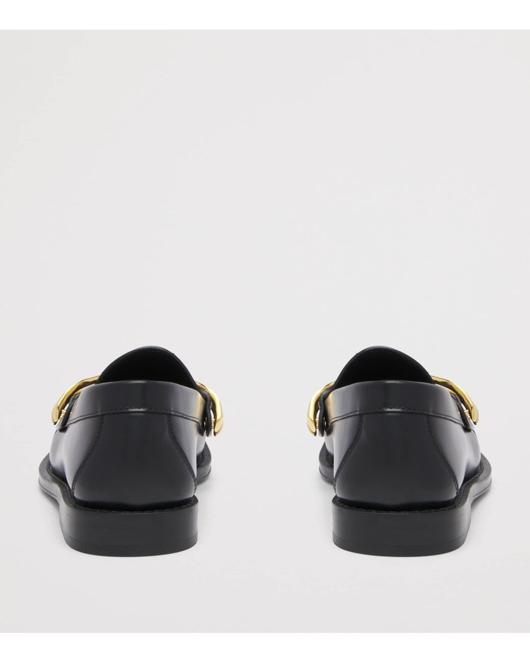 McQueen Black Leather Wishbone Loafers