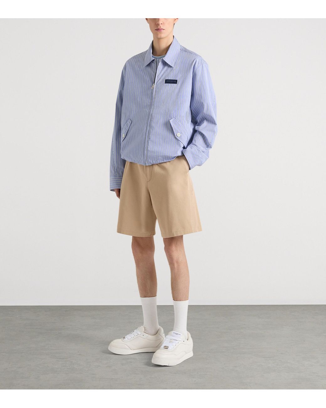 Givenchy Natural Cotton Grosgrain-Trim Shorts for men