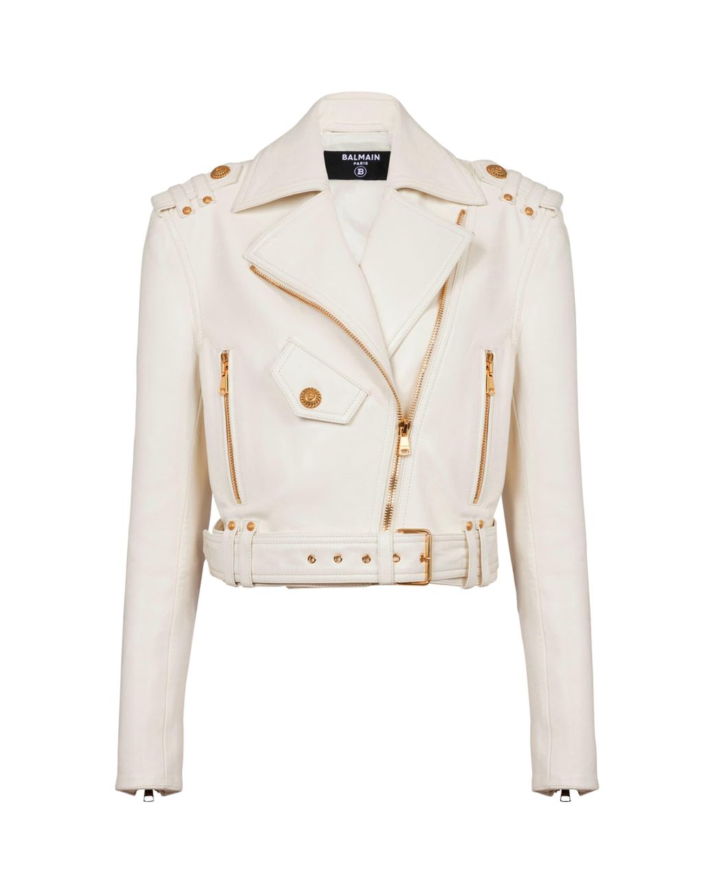 balmain-Beige-Leather-Belted-