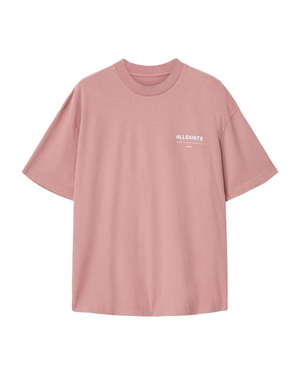 AllSaints Pink Cotton Backstage T-Shirt for men
