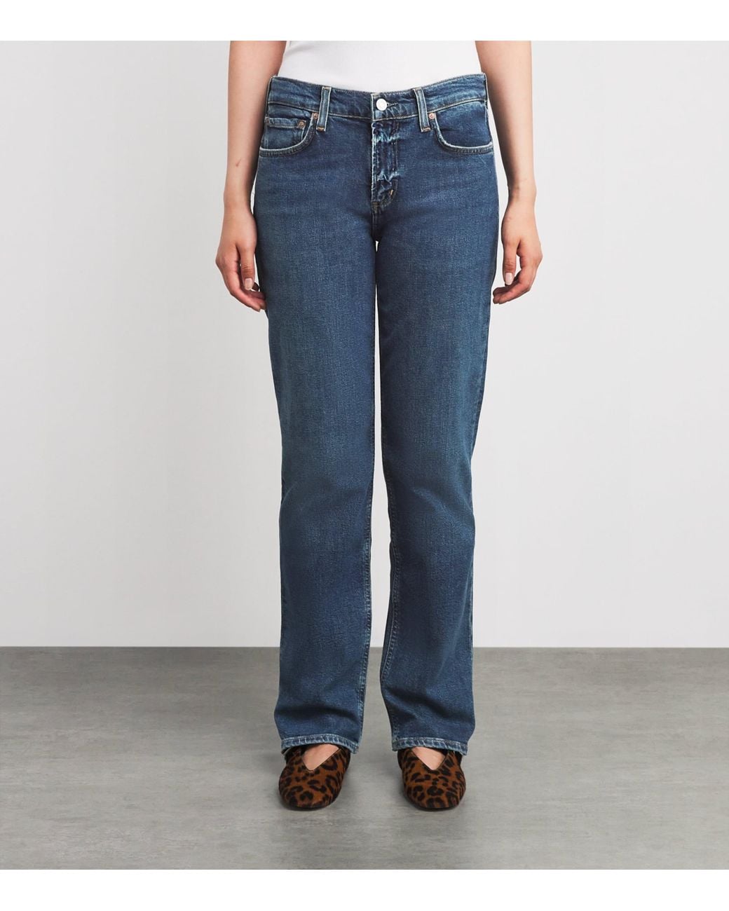 Agolde Blue Low-Rise Slim Jeans