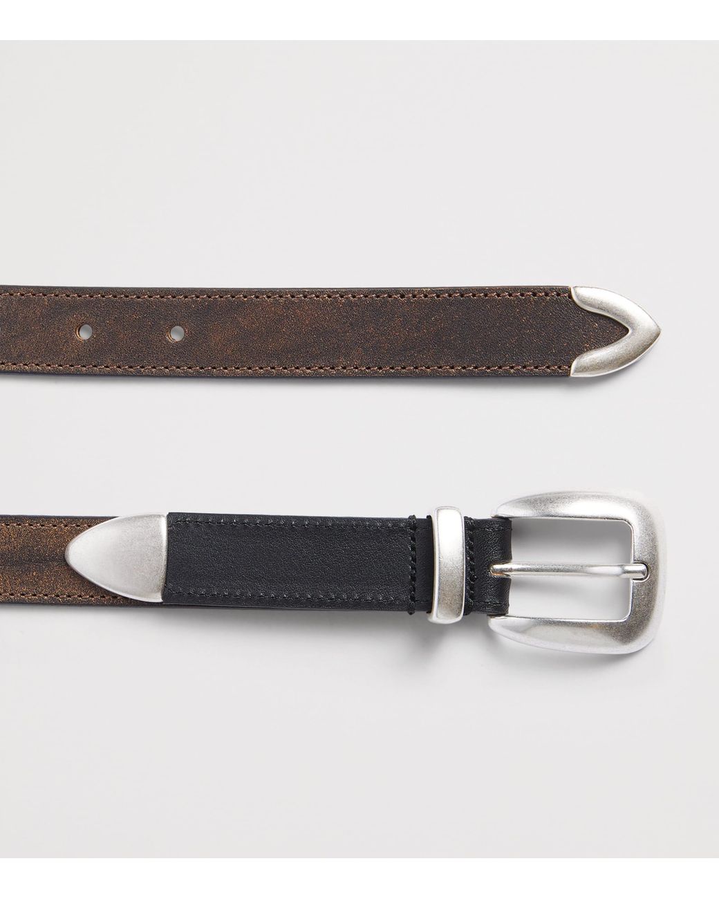 MOLEBO Multicolor Burnished Leather Western Belt for men
