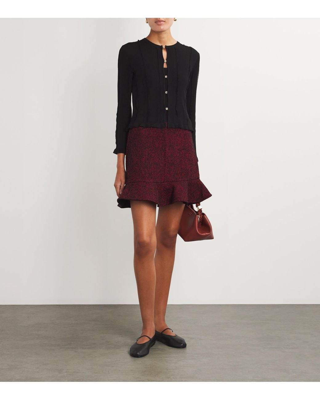 Maje Black Madeline 2-In-1 Tank Top And Cardigan
