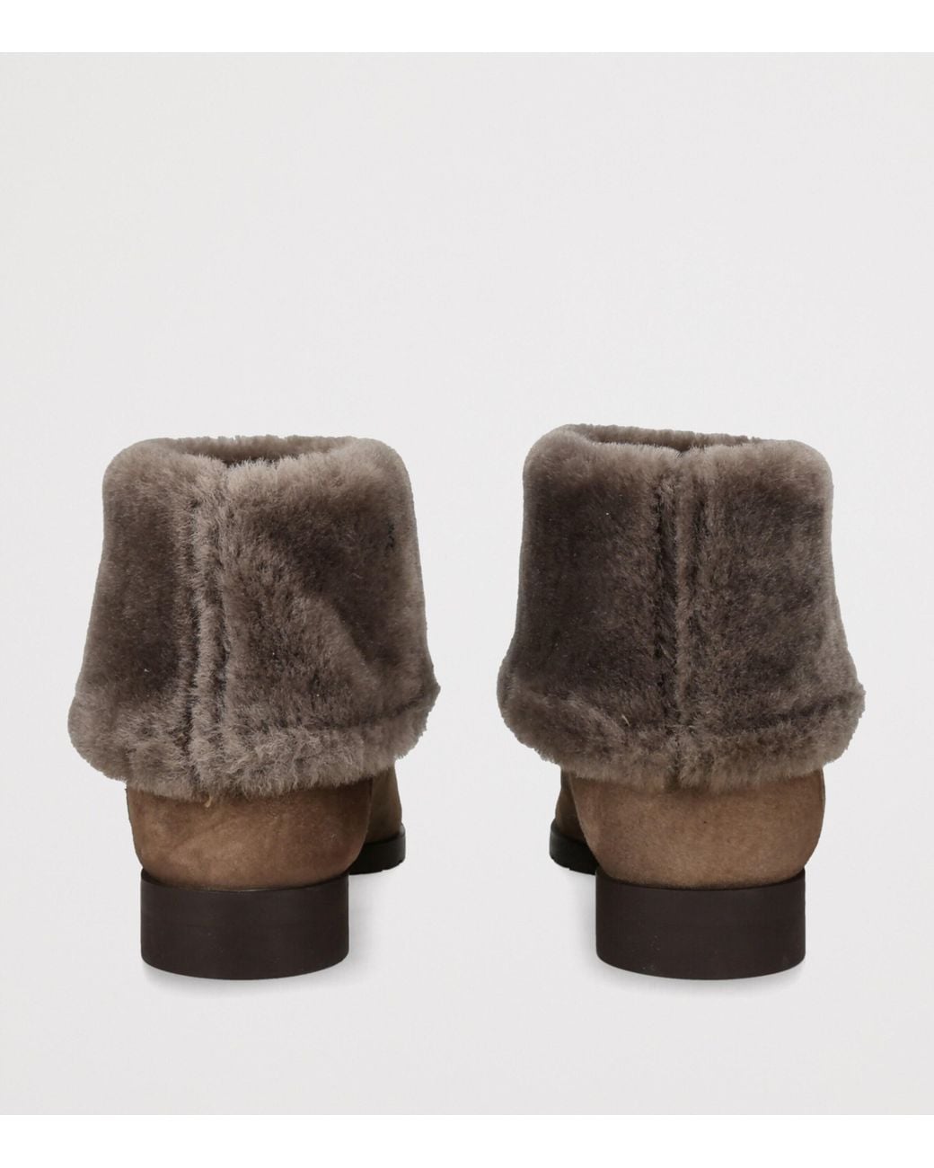 Totême Brown Shearling Fold-Down Ankle Boots