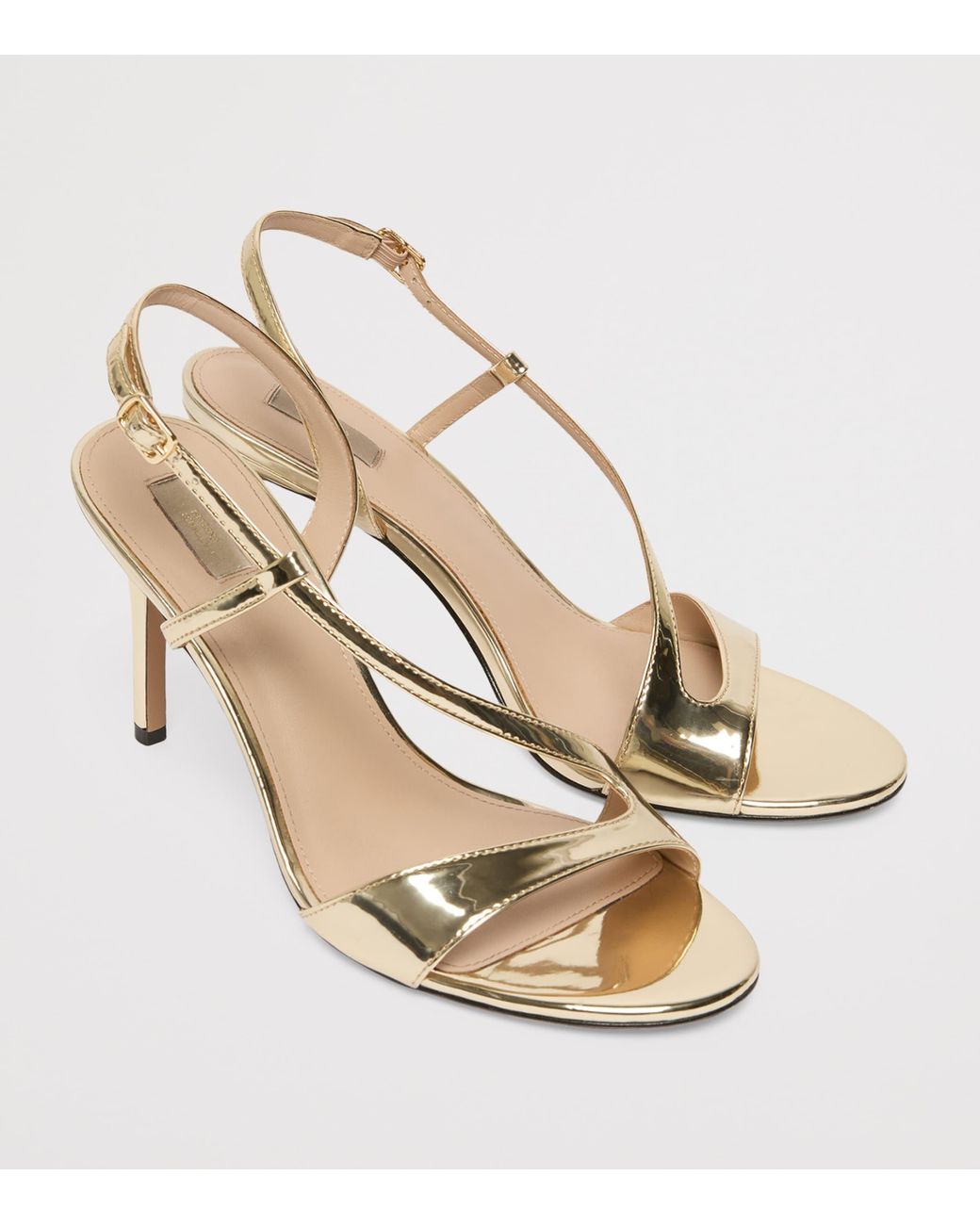 Marina Rinaldi Metallic Mirror-Finish Sandals 100