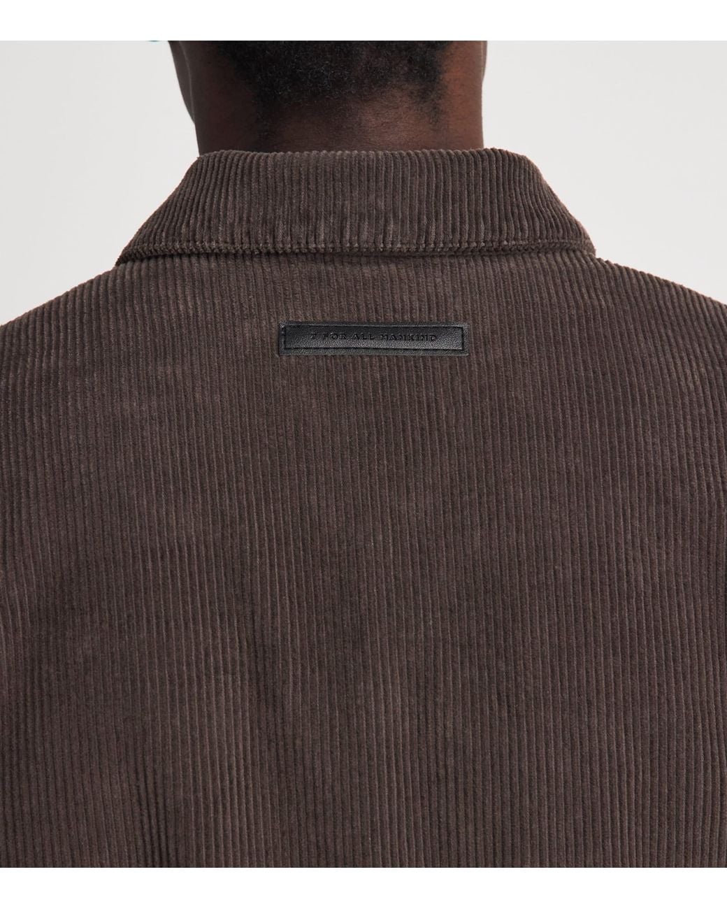 7 For All Mankind Brown Corduroy Zip-Up Overshirt for men