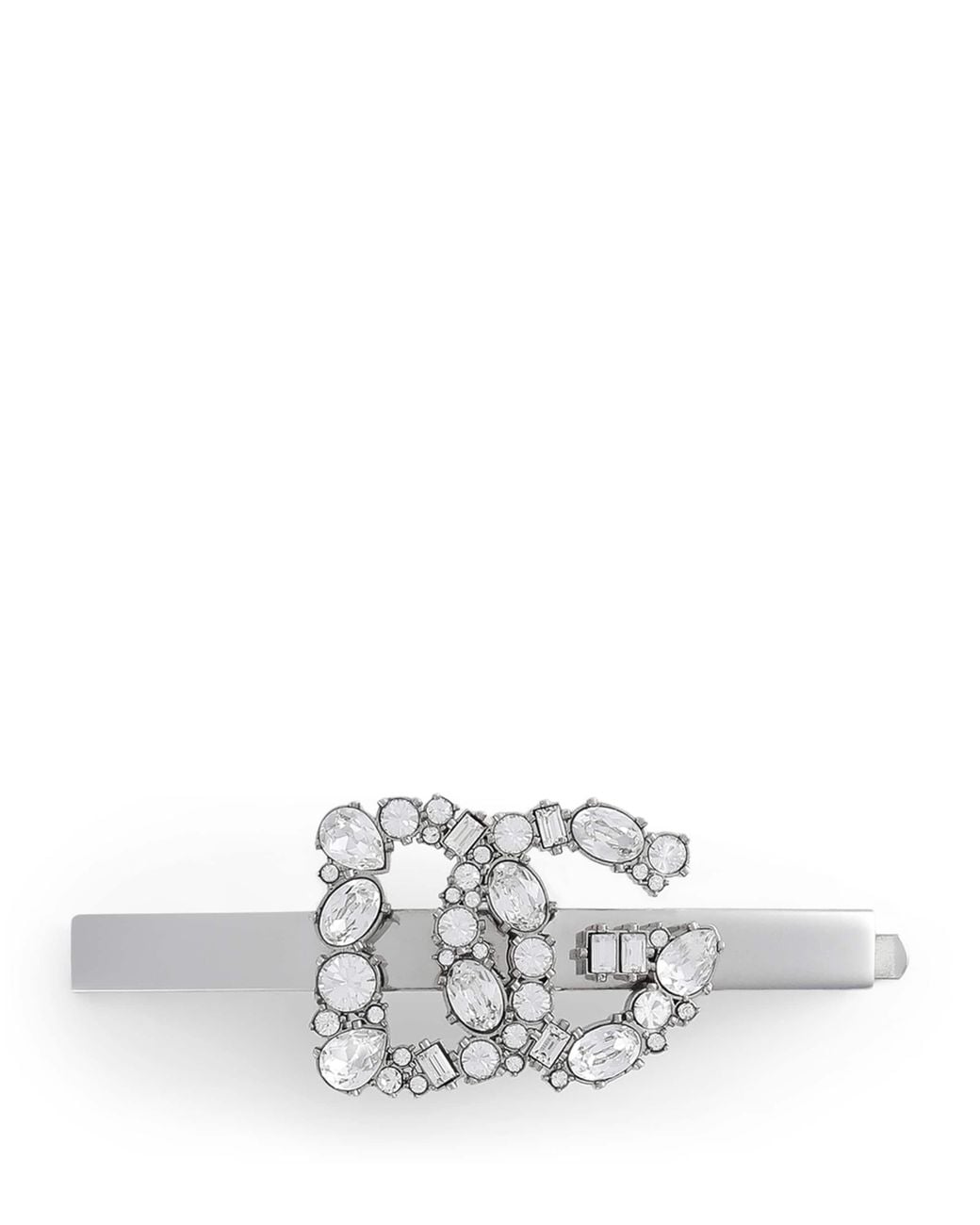 Dolce & Gabbana White Diamanté Dg Hair Clip