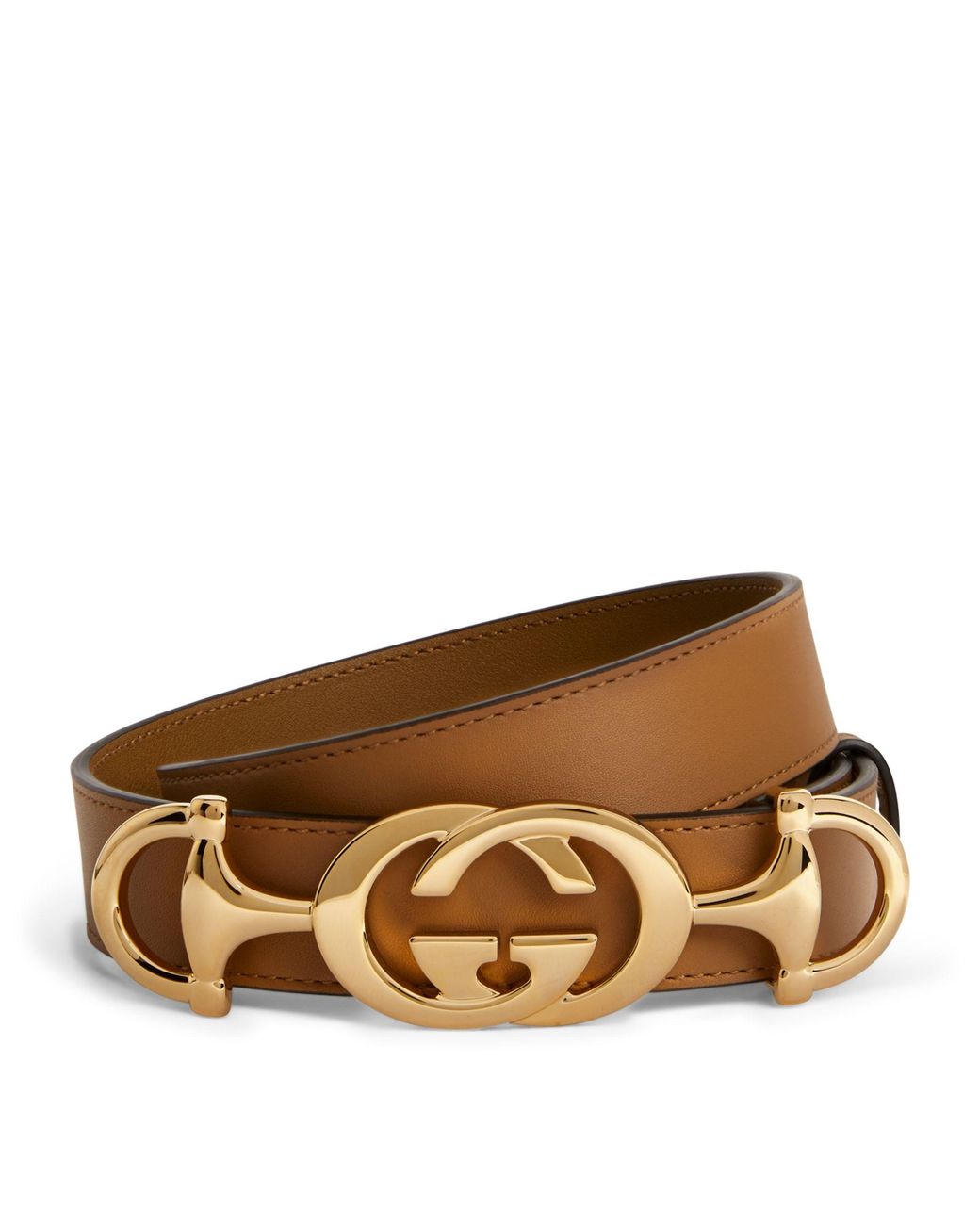 Gucci Lizard Belt With Interlocking G Horsebit Buckle in Brown Lyst