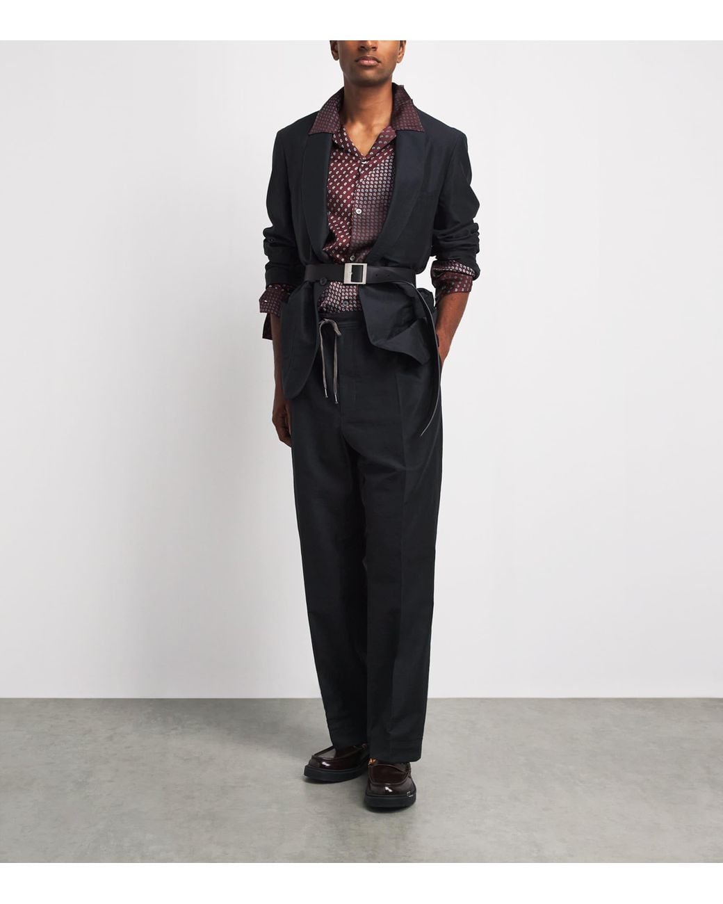 Maison Margiela Black Satin Double-Pocket Blazer for men