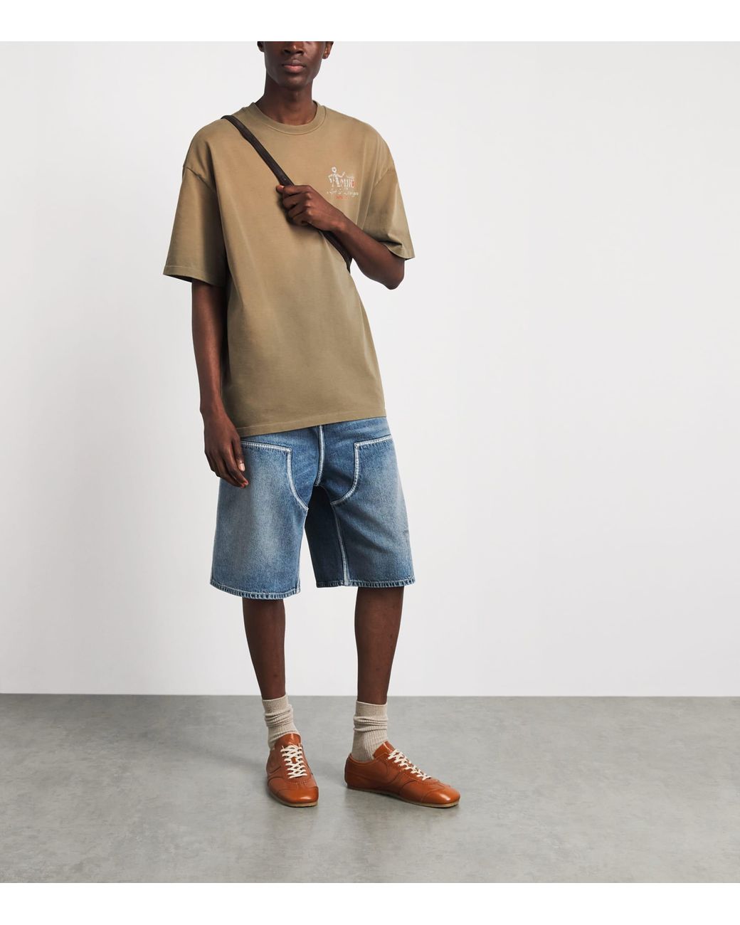 Amiri Brown Cotton Studio Print T-Shirt for men