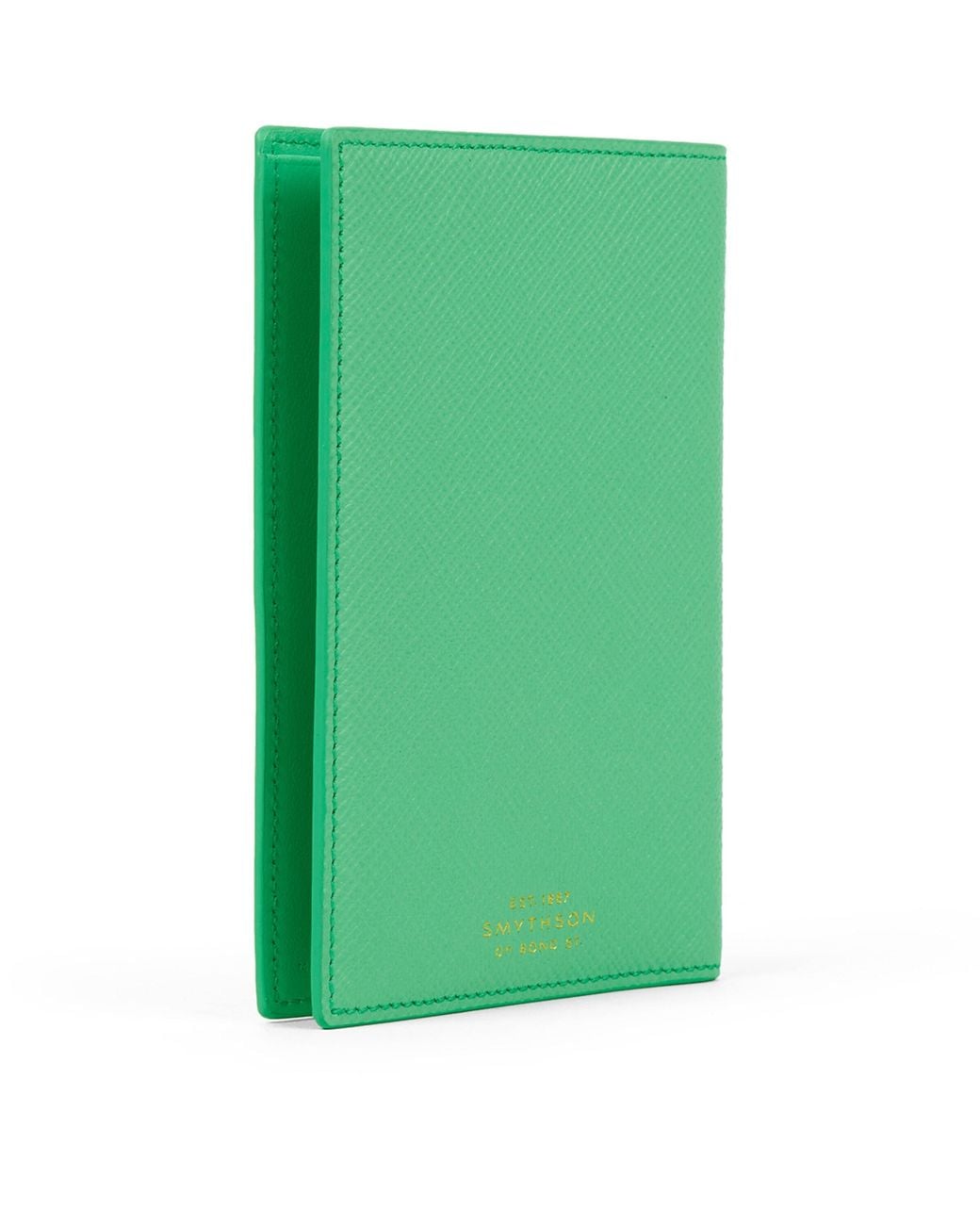 Smythson Green Leather Panama Passport Cover for men
