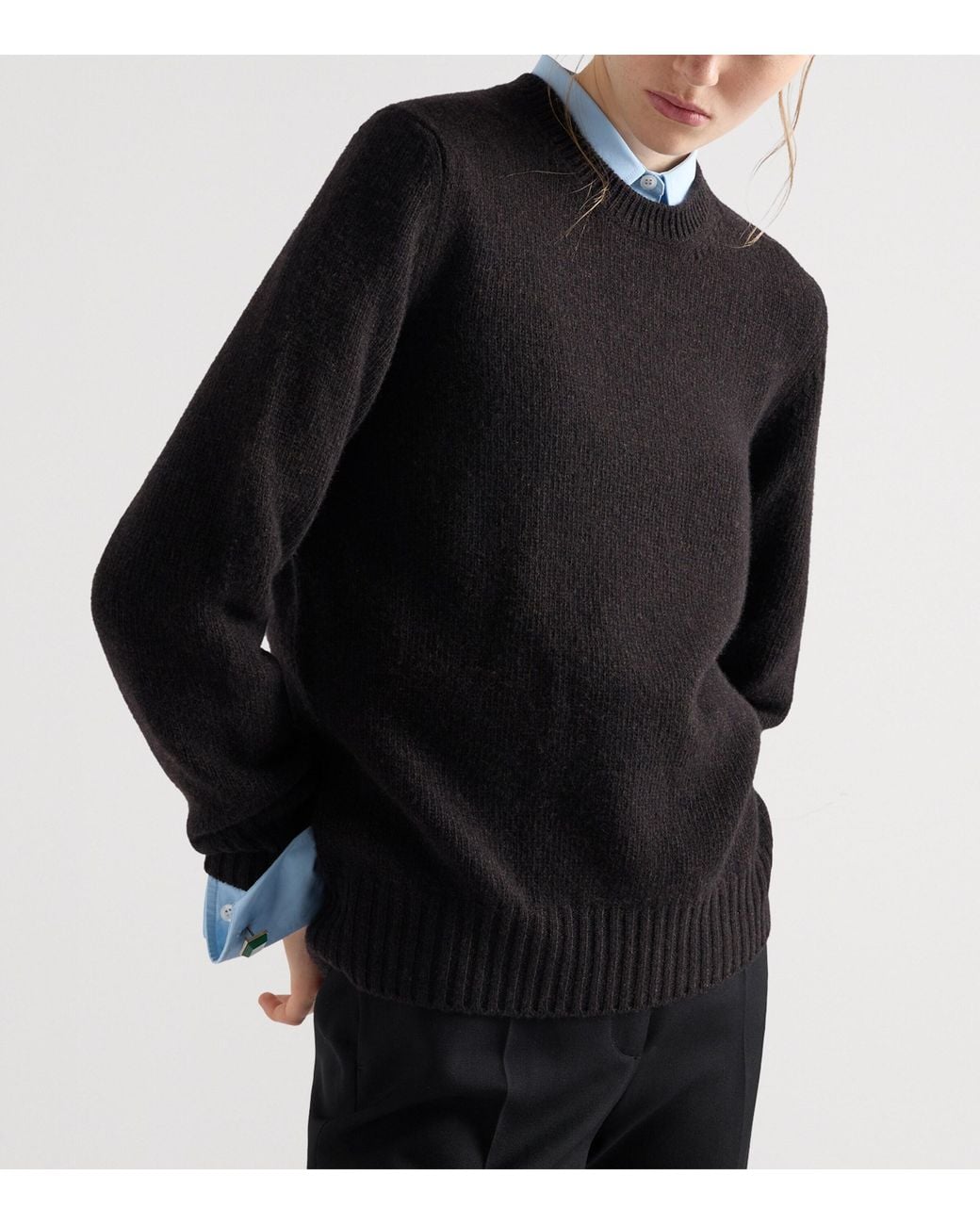 Prada Black Virgin Wool-Cashmere Sweatshirt