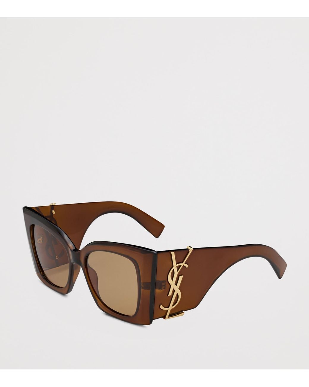 Saint Laurent Brown Cassandre M119 Cat-Eye Sunglasses