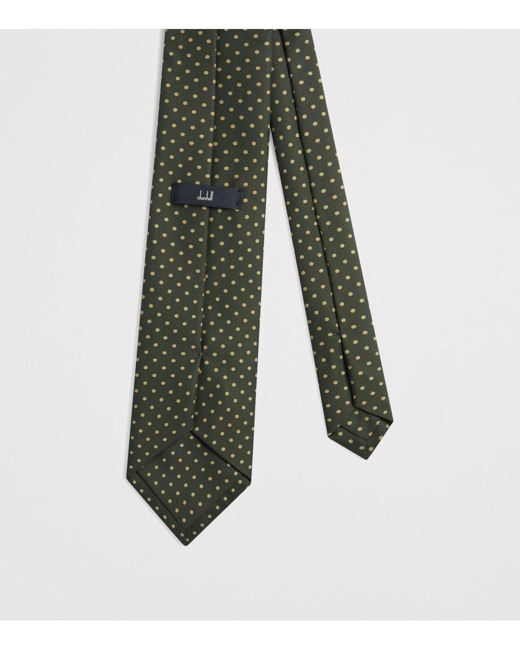 Dunhill Green Mulberry Silk Polka Dot Tie for men