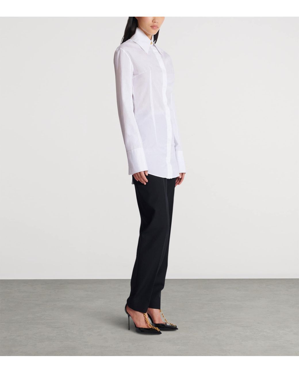 Balmain White Cotton Poplin Shirt