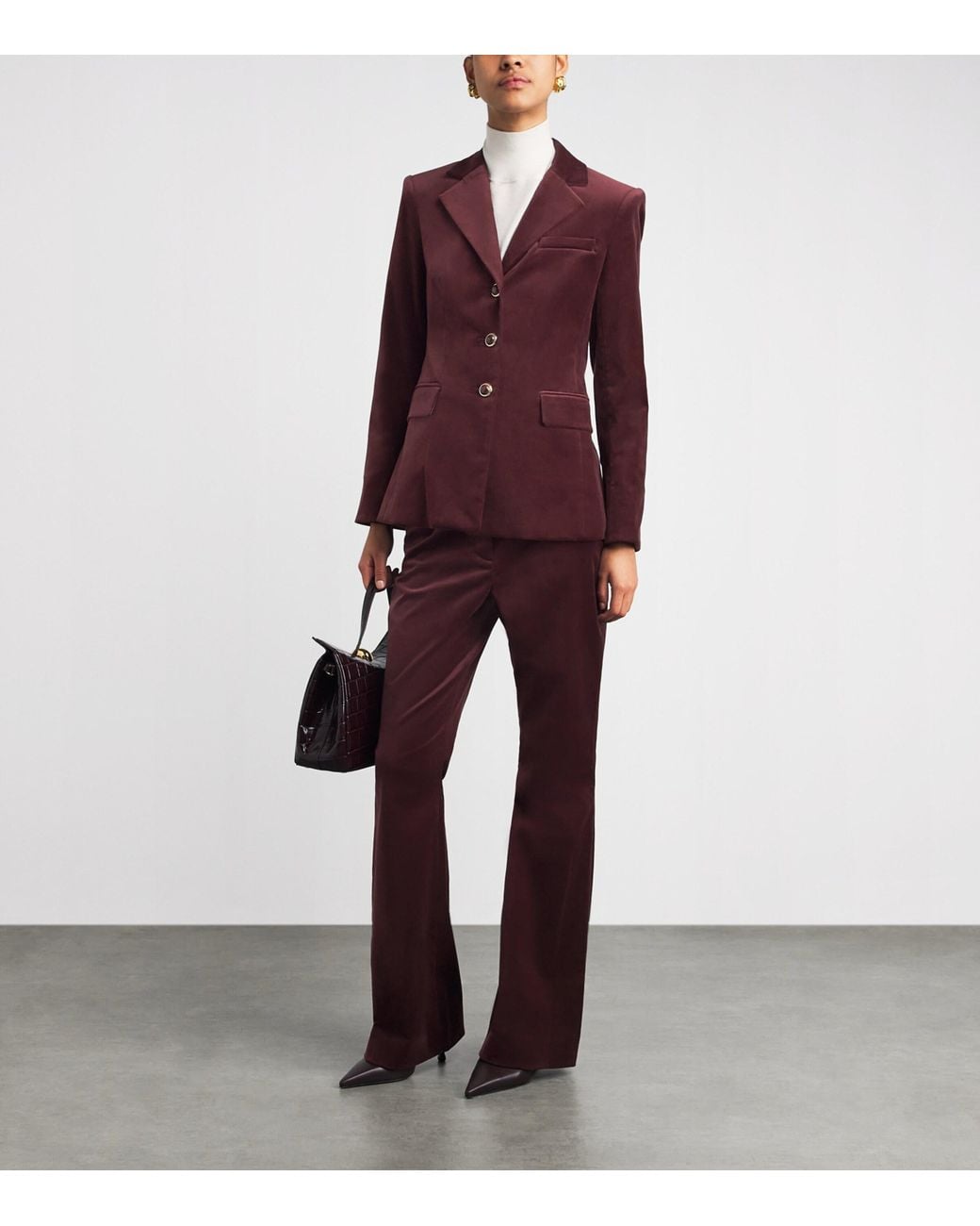 Veronica Beard Purple Velvet Flair Gracie Trousers