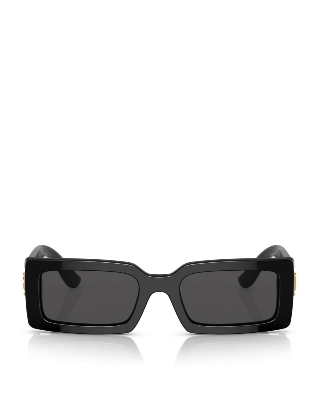 Dolce & Gabbana Black Acetate Rectangle Sunglasses