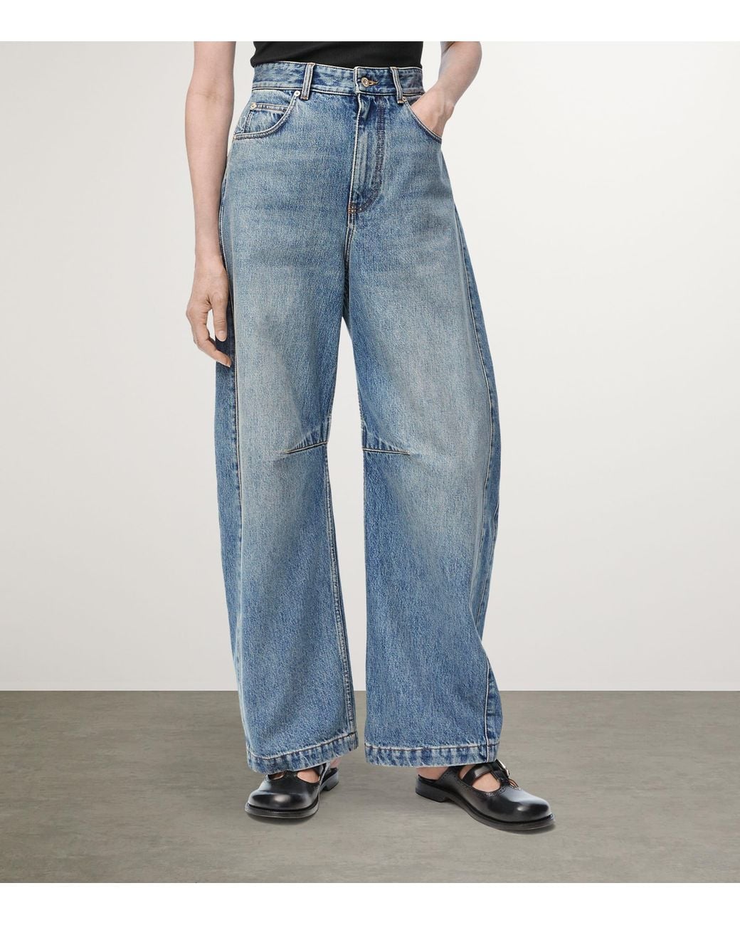 Loewe Blue Anagram Barrel Jeans