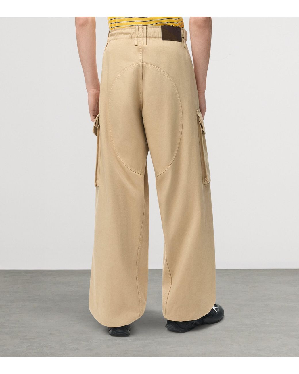Loewe Natural Cotton Pleated Cargo Trousers for men