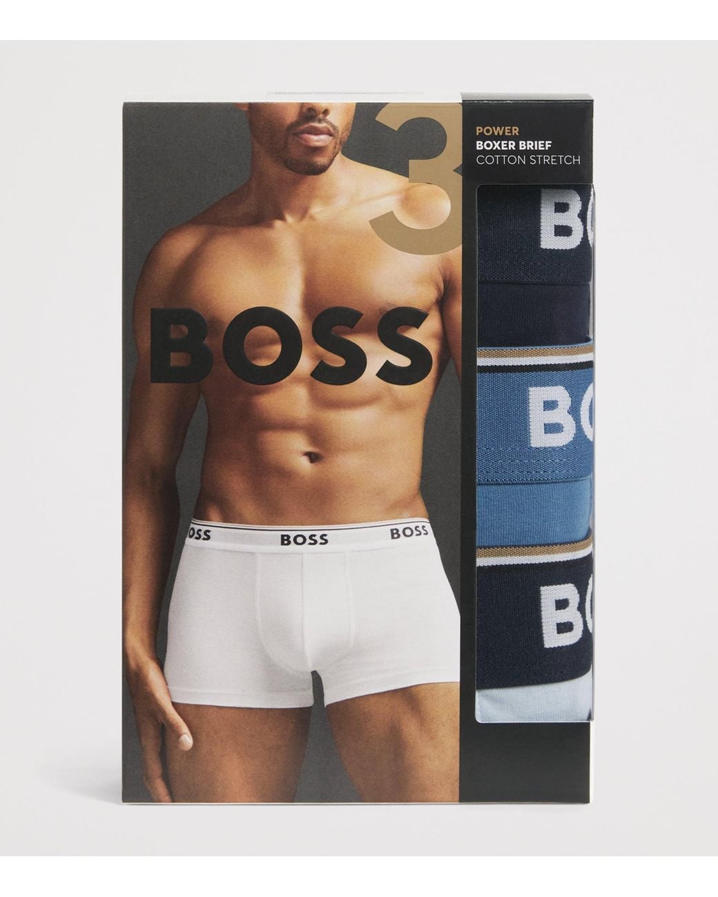 Boss Blue Stretch-Cotton Power Trunks for men