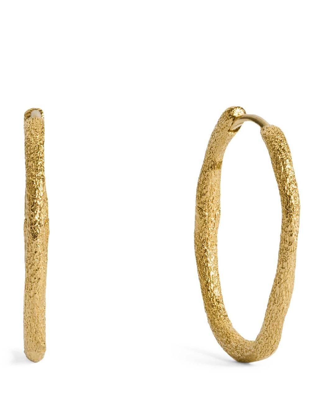 Monica Vinader Metallic Medium Vermeil Antica Slim Hoop Earrings