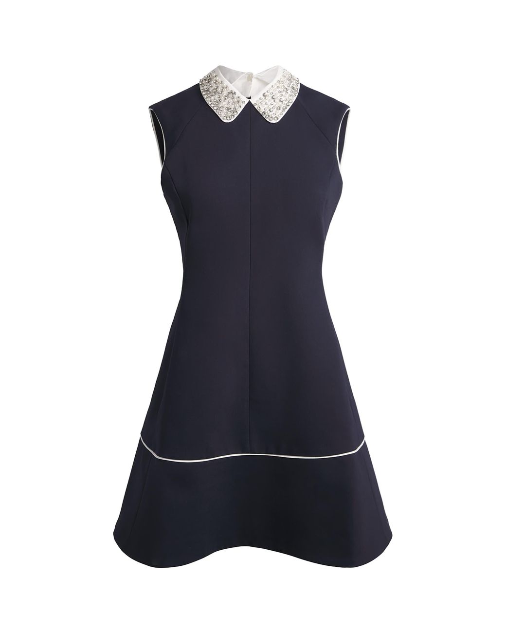 Maje Blue Embellished Collar Mini Dress