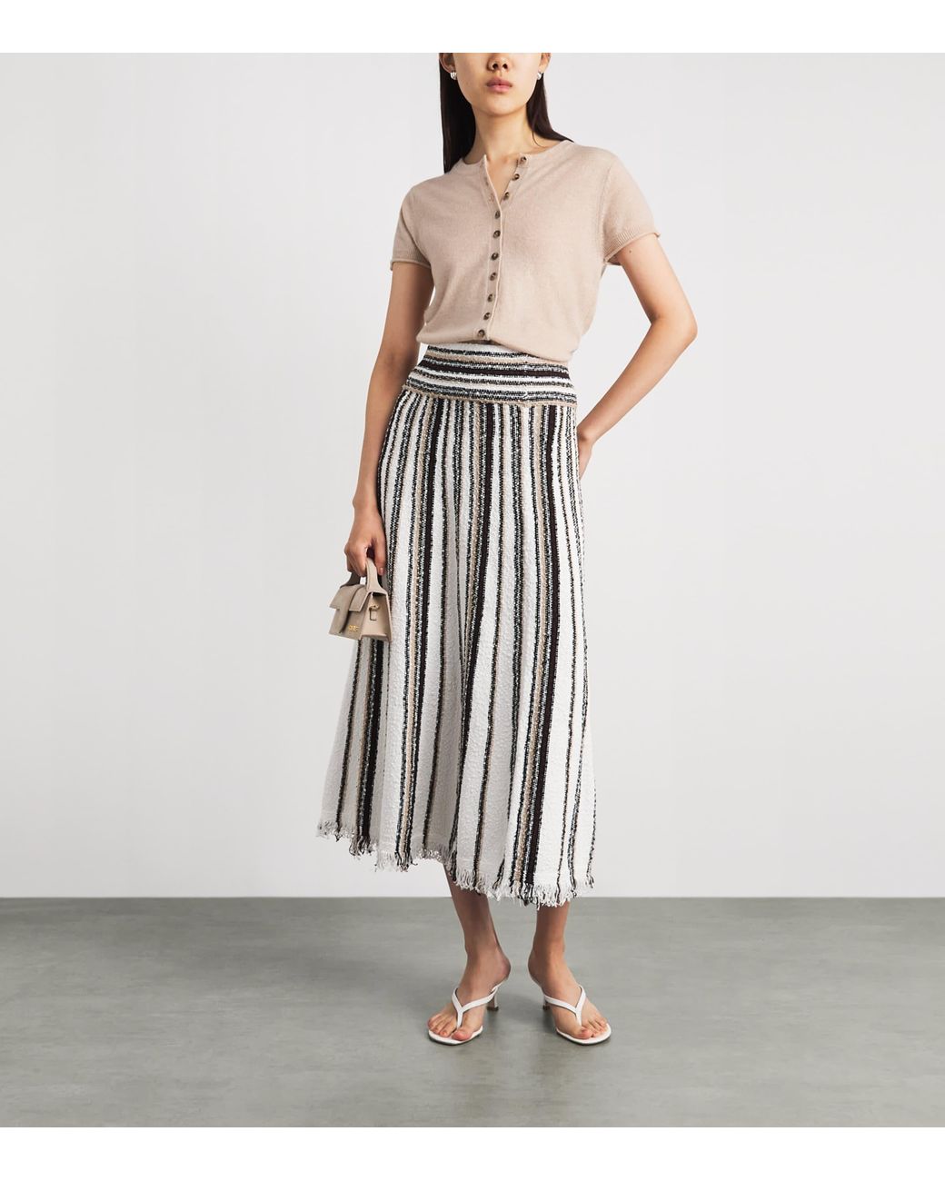 ME+EM Natural Cashmere Short-Sleeve Cardigan