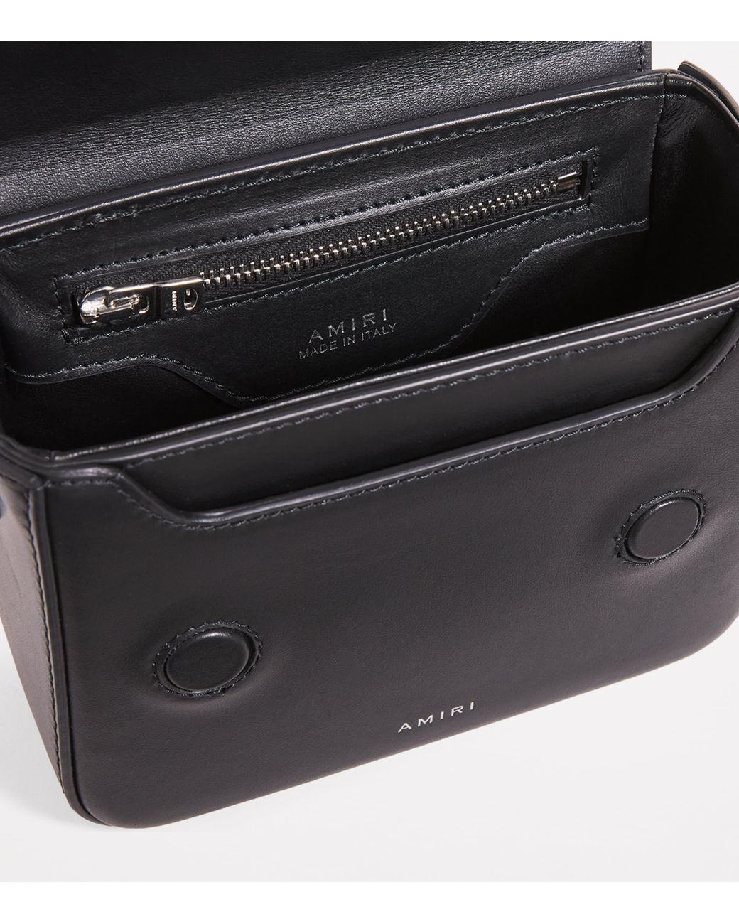 Amiri Black Leather Micro Ma Bag for men
