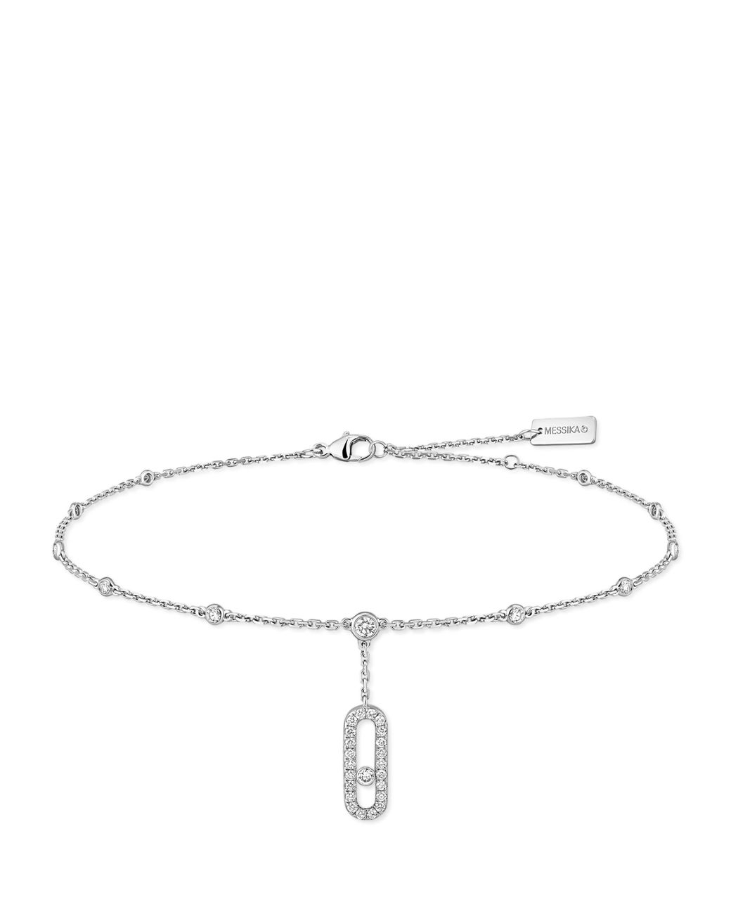 Messika White Move Uno And Pavé Diamond Anklet
