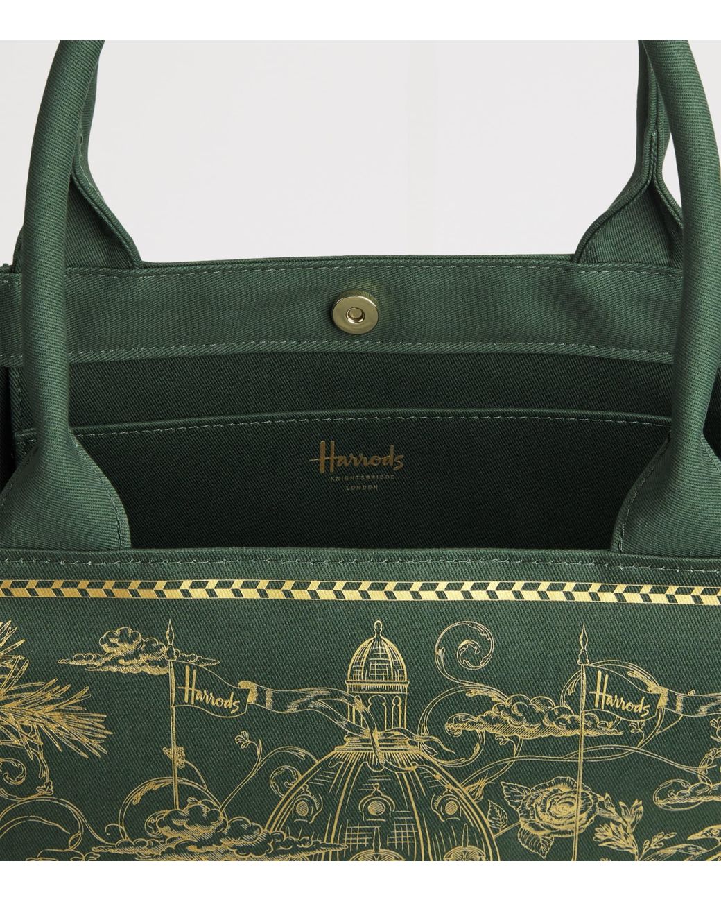 Harrods Green Building Print Tote Bag