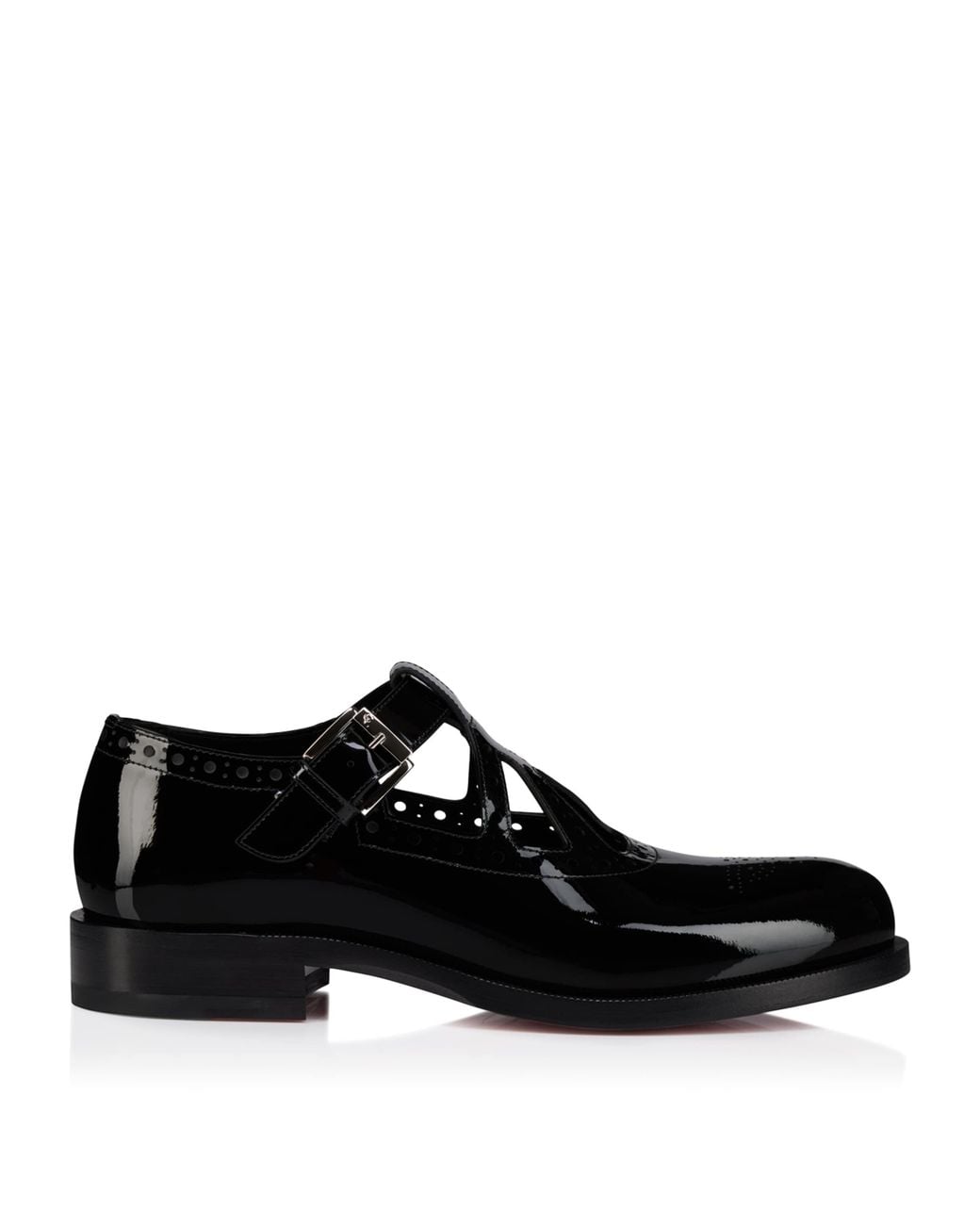 Christian Louboutin Black Marc Poppin Patent Mary Jane Loafers for men