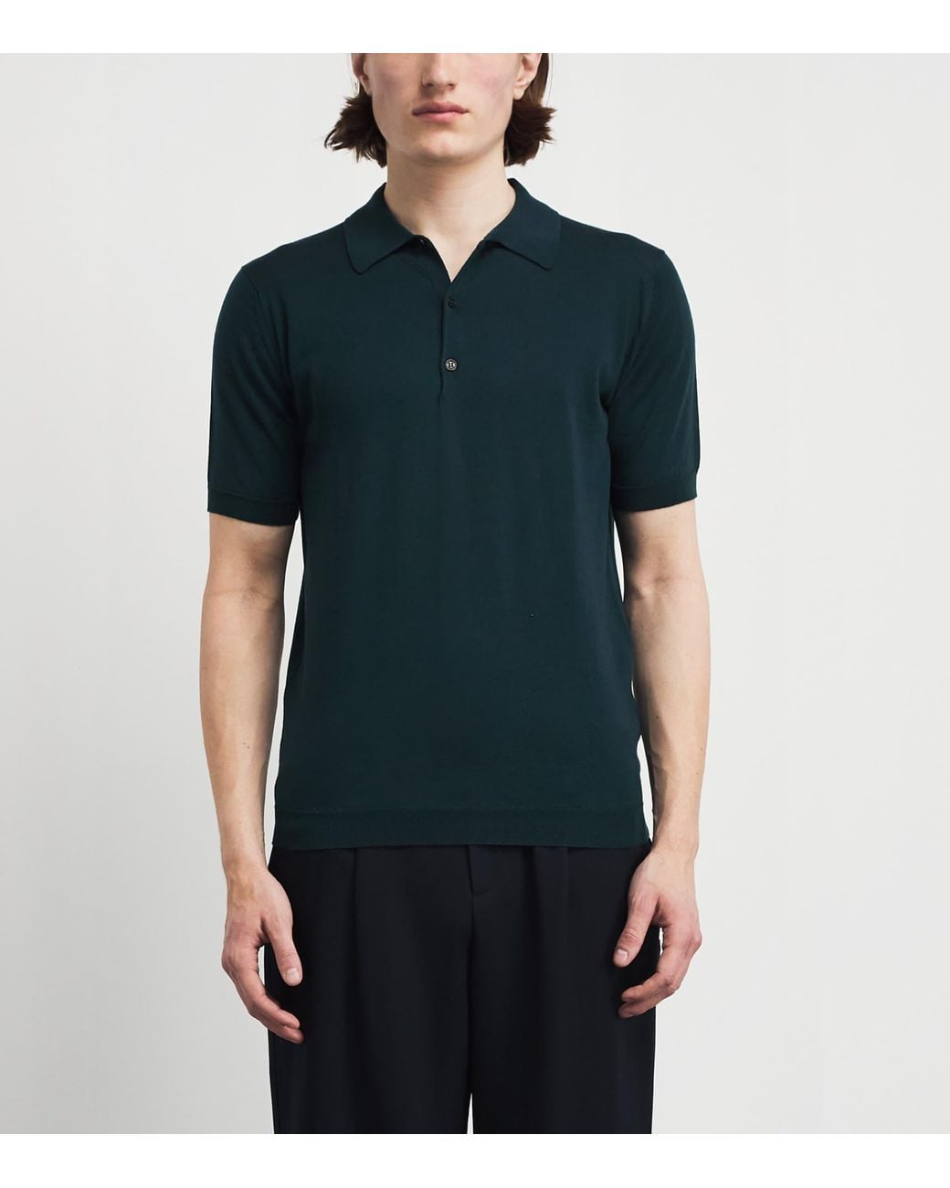 John Smedley Green Merino Macloud Polo Shirt for men