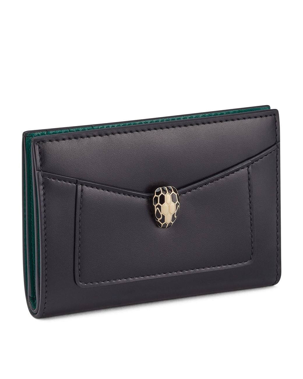 BVLGARI Black Serpenti Forever Folded Card Holder
