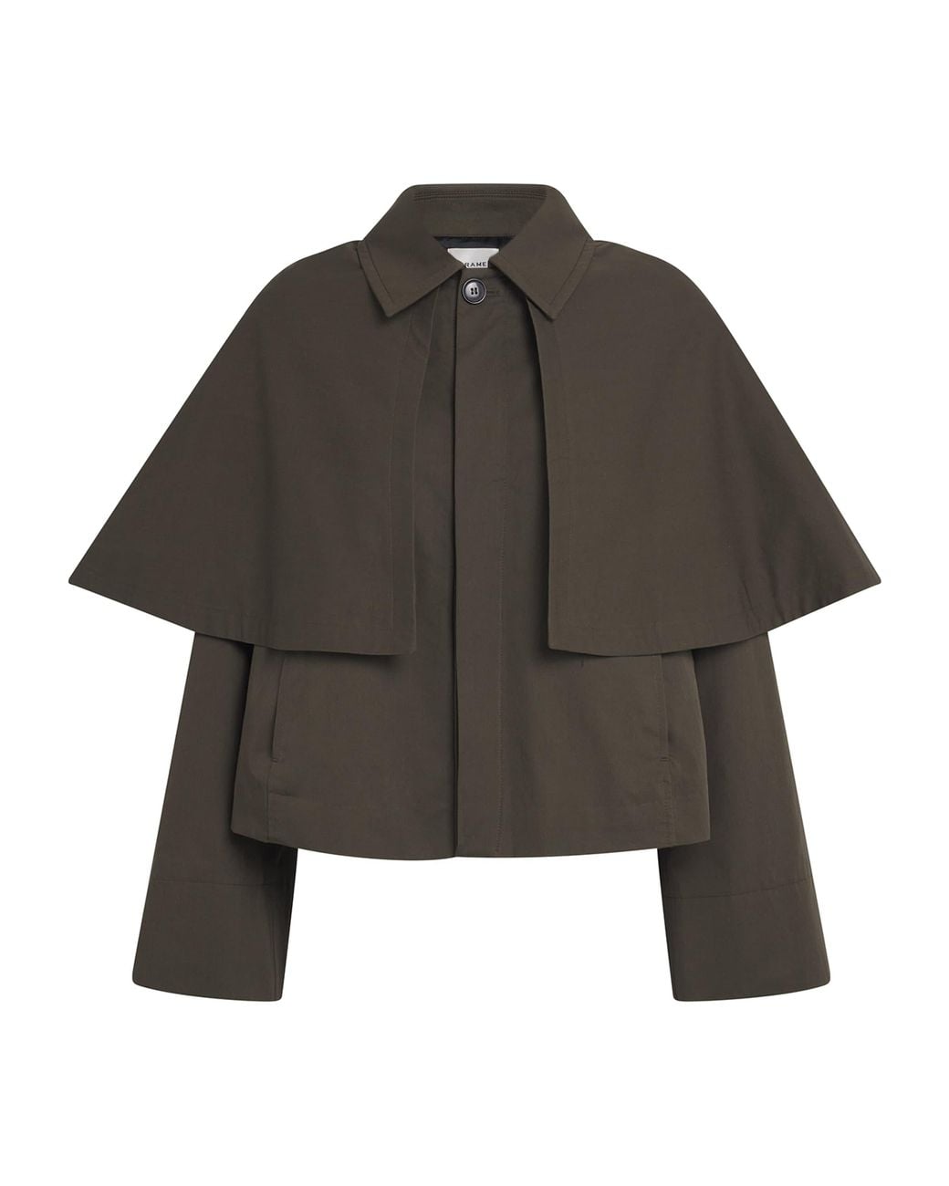 FRAME Black Cotton Storm-Flap Trench Jacket