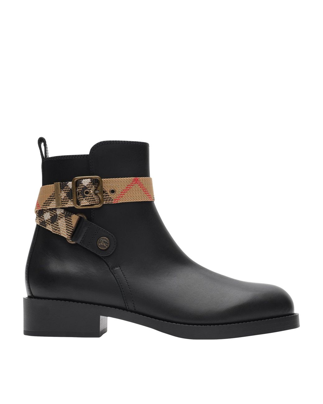 Burberry Black Leather Huntley Ankle Boots