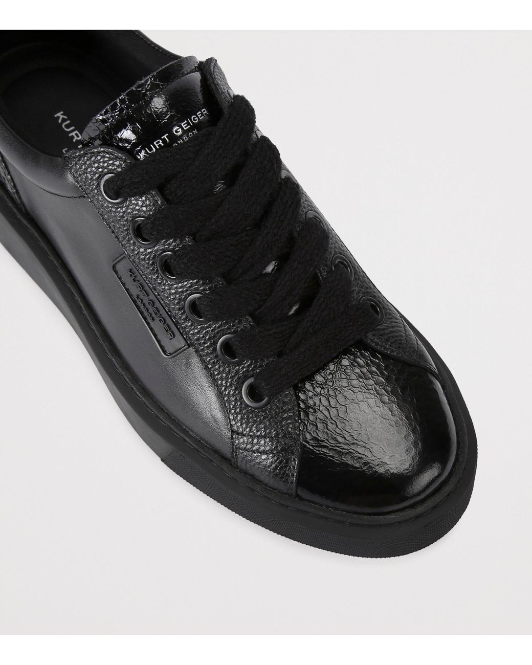 Kurt Geiger Black Leather Albion Sneakers for men