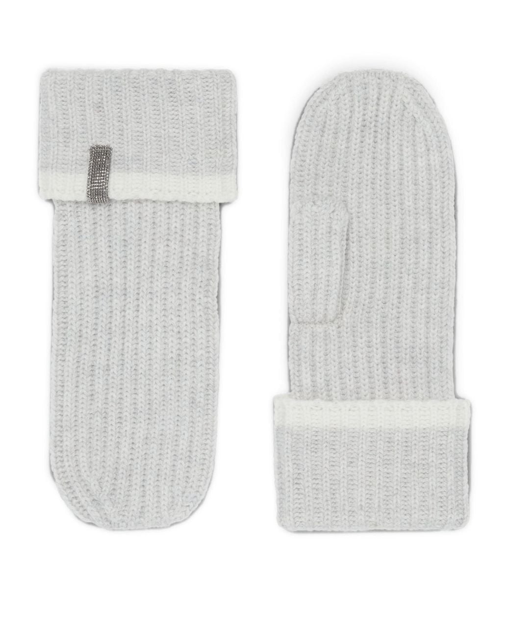 Brunello Cucinelli White Cashmere Mittens