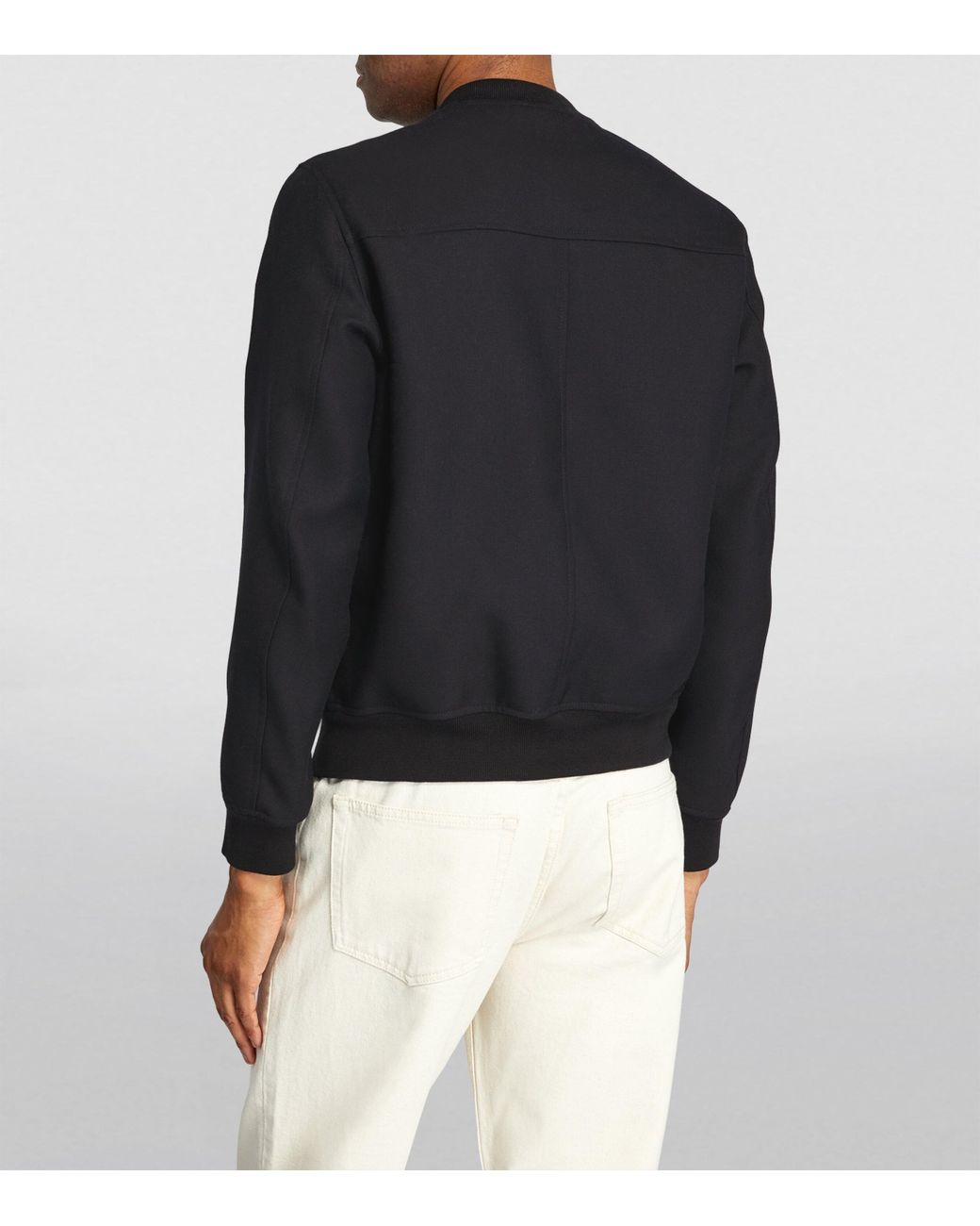 Sandro Black Zip-Up Bomber Jacket for men