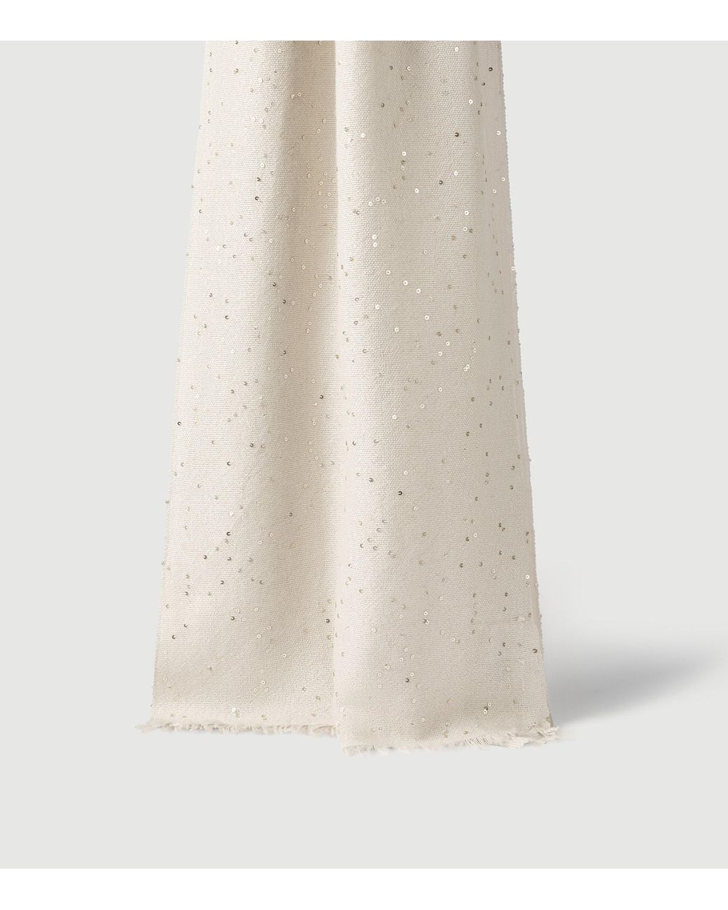 Brunello Cucinelli Natural Cashmere-Silk Embellished Scarf
