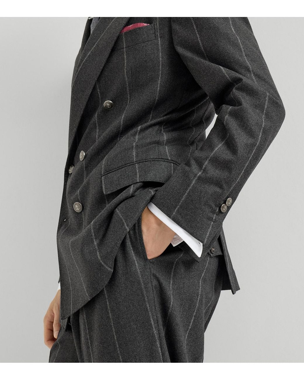 Brunello Cucinelli Gray Wool-Silk-Cashmere 2-Piece Suit for men