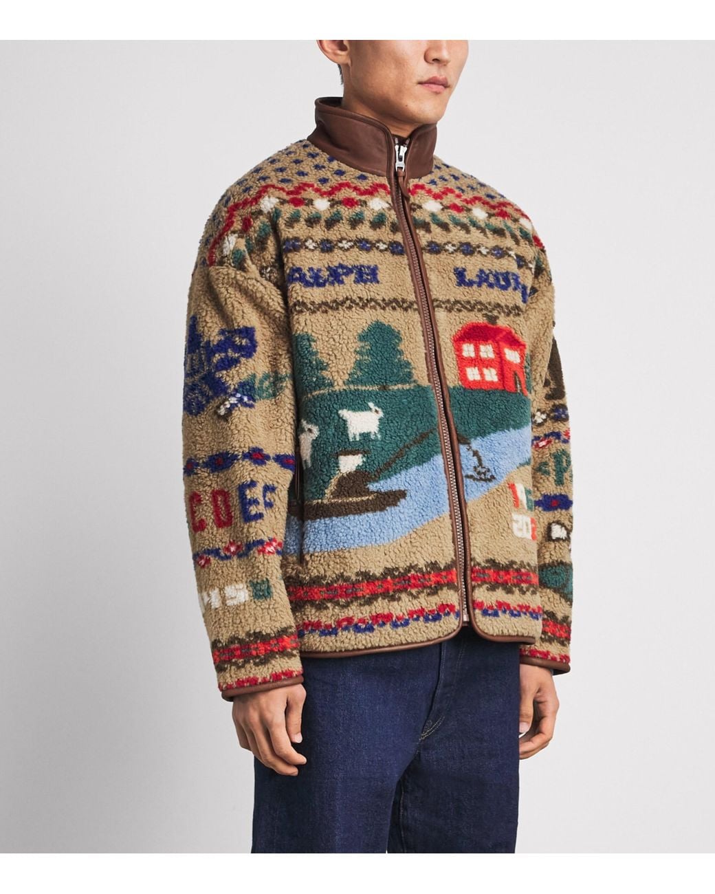 Polo Ralph Lauren Brown Pile Fleece Scenic Jacket for men