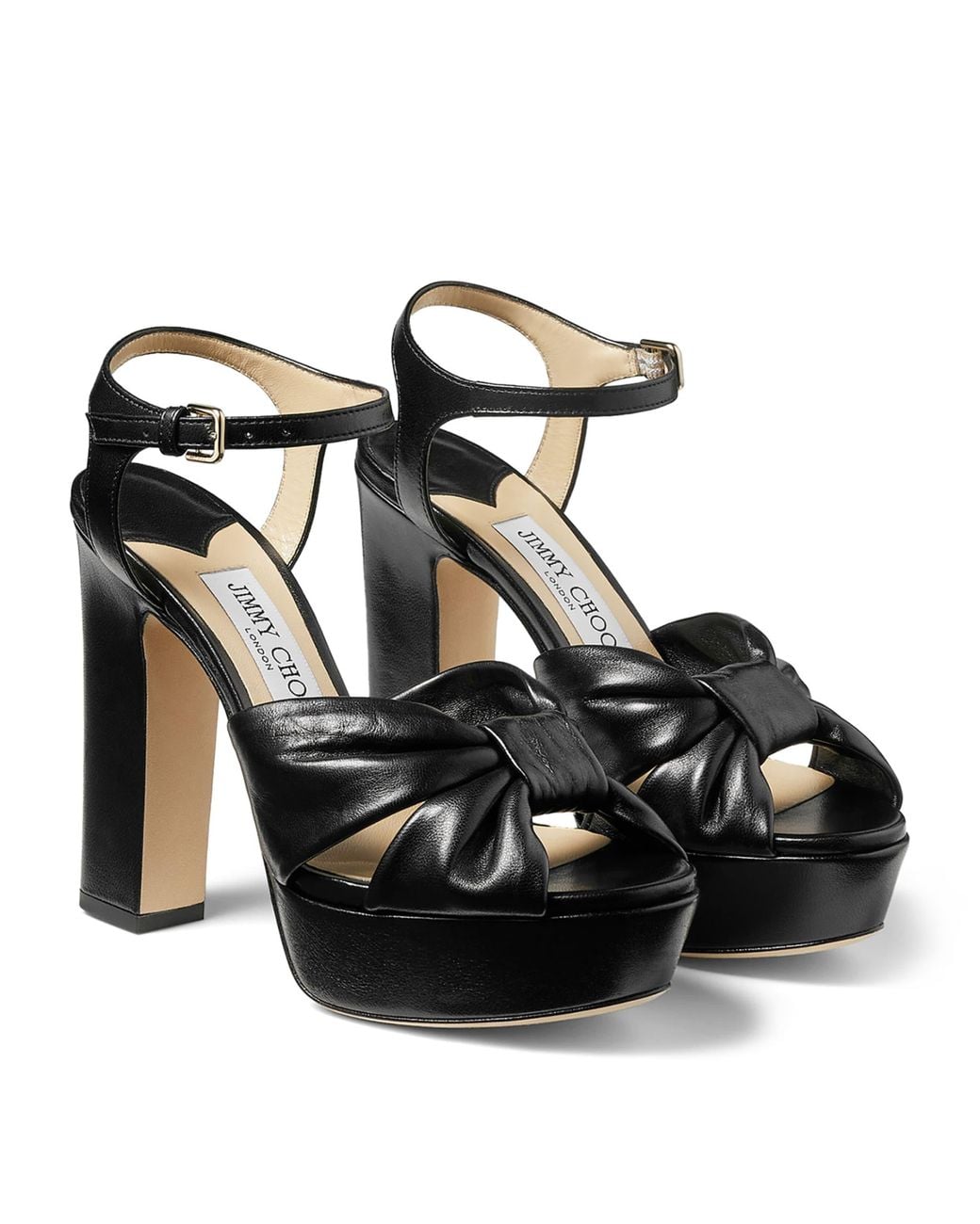Jimmy Choo Black Heloise 120 Leather Sandals