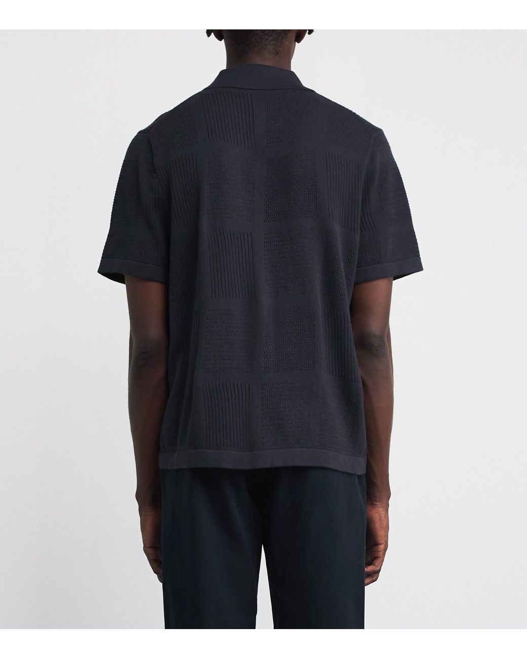Vince Blue Cotton Pointelle-Knit Cabana Shirt for men