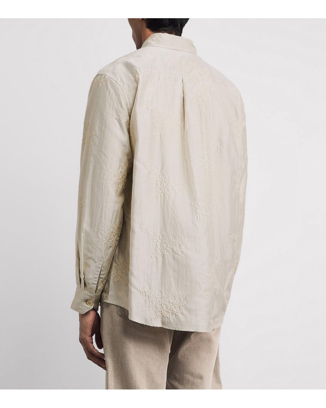 Our Legacy Natural Embroidered Floral Beyond Shirt for men