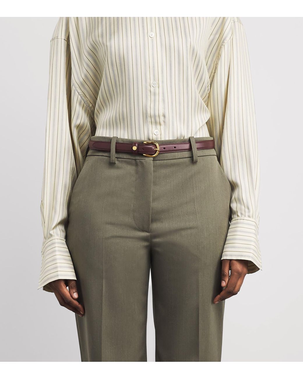 Harrods Brown Leather Slim Belt