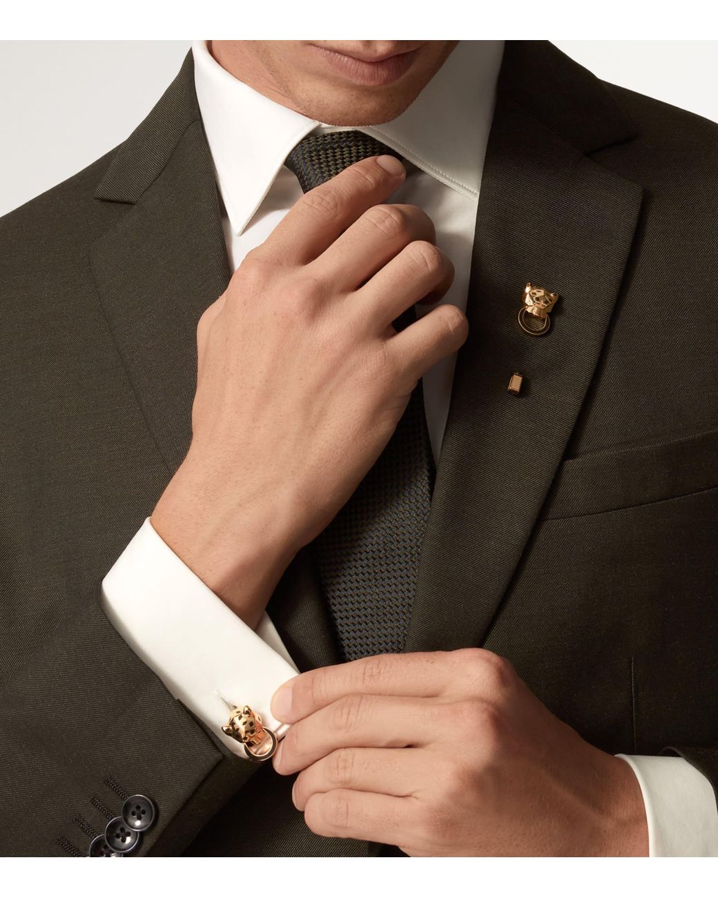 Cartier Metallic Panthère De Cufflinks for men