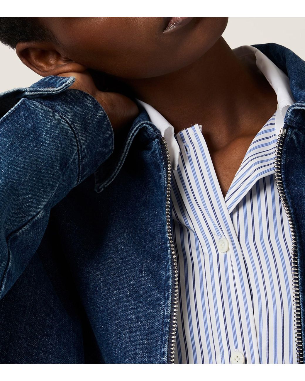 Miu Miu Blue Denim-Cashmere Jacket