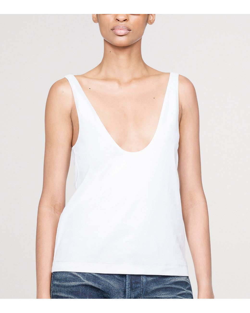 Tom Ford White Stretch-Cotton Tank Top