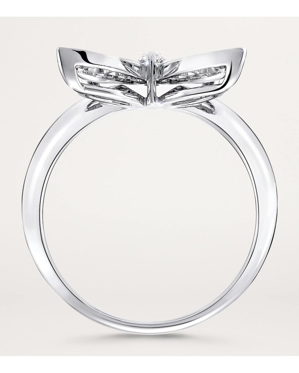 Graff White Mini And Diamond Butterfly Ring