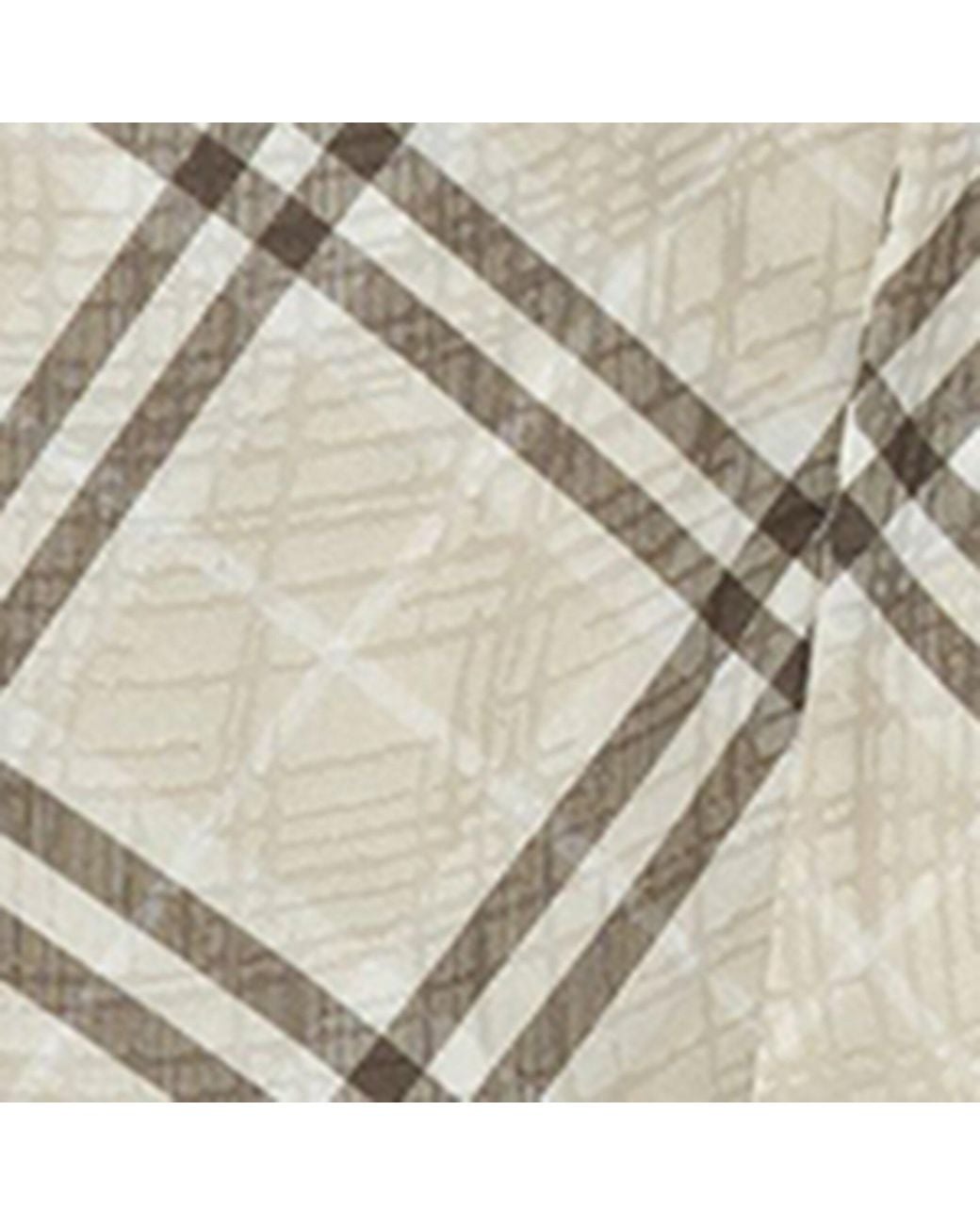 Burberry White Silk-Blend Check Scarf Blouse